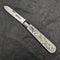 1926 British Vintage White Pearl Shell Handle Pure Silver Blade Folding Pen Knife